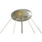 Meyda Lighting La Spiaggia 29" 4-Light Nickel Inverted Pendant Light With Green Fused Shade Glass