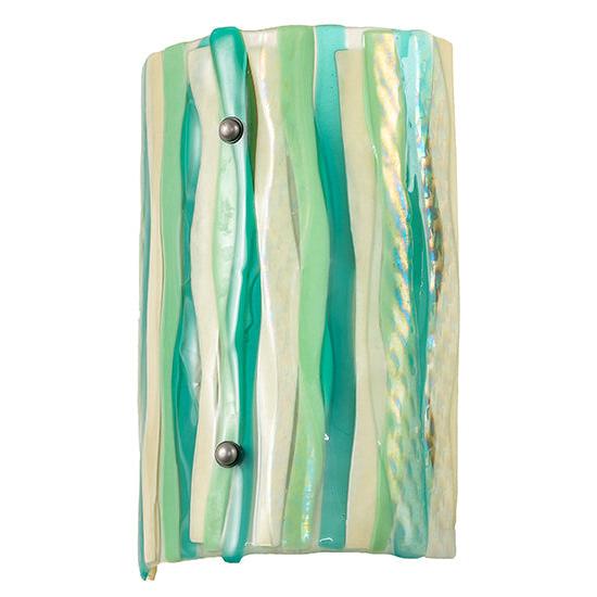 Meyda Lighting La Spiaggia 9" Nickel Wall Sconce With Multi-Colored Shade Glass