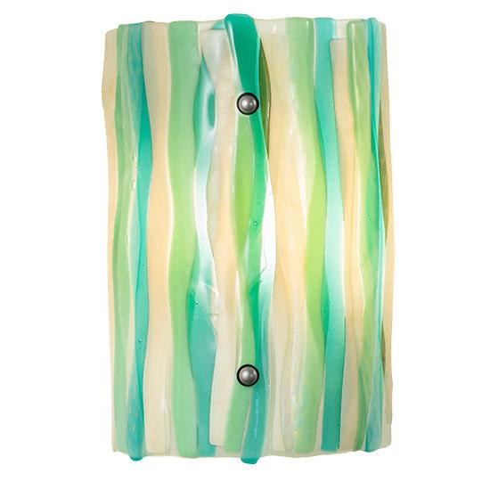 Meyda Lighting La Spiaggia 9" Nickel Wall Sconce With Multi-Colored Shade Glass