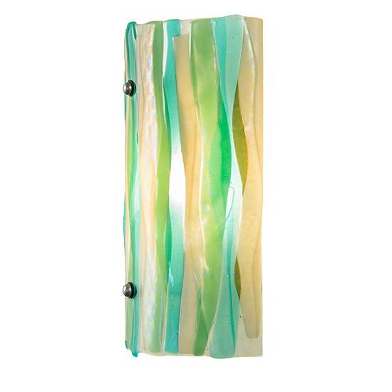 Meyda Lighting La Spiaggia 9" Nickel Wall Sconce With Multi-Colored Shade Glass