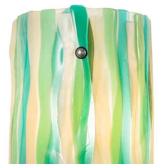 Meyda Lighting La Spiaggia 9" Nickel Wall Sconce With Multi-Colored Shade Glass