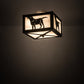 Meyda Lighting Labrador Retriever 17" 2-Light Timeless Bronze Flush Mount Light With White Art Shade Glass
