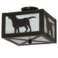 Meyda Lighting Labrador Retriever 17" 2-Light Timeless Bronze Flush Mount Light With White Art Shade Glass