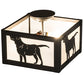 Meyda Lighting Labrador Retriever 17" 2-Light Timeless Bronze Flush Mount Light With White Art Shade Glass