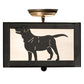 Meyda Lighting Labrador Retriever 17" 2-Light Timeless Bronze Flush Mount Light With White Art Shade Glass