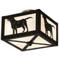 Meyda Lighting Labrador Retriever 17" 2-Light Timeless Bronze Flush Mount Light With White Art Shade Glass