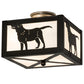 Meyda Lighting Labrador Retriever 17" 2-Light Timeless Bronze Flush Mount Light With White Art Shade Glass