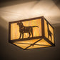 Meyda Lighting Labrador Retriever 24" 2-Light Rust Flush Mount Light With Beige Iridescent Shade Glass