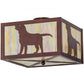 Meyda Lighting Labrador Retriever 24" 2-Light Rust Flush Mount Light With Beige Iridescent Shade Glass