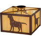 Meyda Lighting Labrador Retriever 24" 2-Light Rust Flush Mount Light With Beige Iridescent Shade Glass
