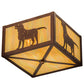 Meyda Lighting Labrador Retriever 24" 2-Light Rust Flush Mount Light With Beige Iridescent Shade Glass