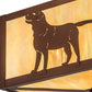 Meyda Lighting Labrador Retriever 24" 2-Light Rust Flush Mount Light With Beige Iridescent Shade Glass