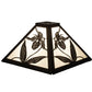 Meyda Lighting Lady Slipper 16" Timeless Bronze Frame With White Art Shade Glass