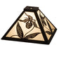 Meyda Lighting Lady Slipper 16" Timeless Bronze Frame With White Art Shade Glass