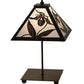 Meyda Lighting Lady Slipper 17" Timeless Bronze Table Lamp With White Art Shade Glass