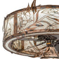 Meyda Lighting Lady Slipper 232728 36" LED Light Burnished Brass Tint Chandelier With Silver Mica Shade Glass and Fan