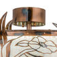Meyda Lighting Lady Slipper 232728 36" LED Light Burnished Brass Tint Chandelier With Silver Mica Shade Glass and Fan