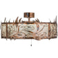 Meyda Lighting Lady Slipper 36" LED Light Burnished Brass Tint Chandelier With Silver Mica Shade Glass and Fan