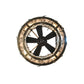 Meyda Lighting Lady Slipper 45" 8-Light Burnished Brass Tint Chandelier With Silver Mica Shade Glass and Oil Bronze Fan