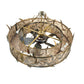 Meyda Lighting Lady Slipper 45" 8-Light Burnished Brass Tint Chandelier With Silver Mica Shade Glass and Oil Bronze Fan