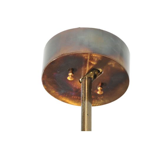 Meyda Lighting Lady Slipper 45" 8-Light Burnished Brass Tint Chandelier With Silver Mica Shade Glass and Oil Bronze Fan