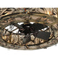 Meyda Lighting Lady Slipper 45" 8-Light Burnished Brass Tint Chandelier With Silver Mica Shade Glass and Oil Bronze Fan