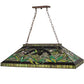 Meyda Lighting Lady Slippers 39" 3-Light Mahogany Bronze Island Pendant Light With Multi-Colored Shade Glass