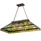 Meyda Lighting Lady Slippers 39" 3-Light Mahogany Bronze Island Pendant Light With Multi-Colored Shade Glass
