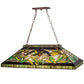Meyda Lighting Lady Slippers 39" 3-Light Mahogany Bronze Island Pendant Light With Multi-Colored Shade Glass