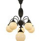 Meyda Lighting Lafayette 23" 6-Light Craftsman Brown Chandelier With White Shade Glass