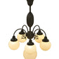 Meyda Lighting Lafayette 23" 6-Light Craftsman Brown Chandelier With White Shade Glass