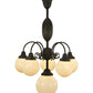 Meyda Lighting Lafayette 23" 6-Light Craftsman Brown Chandelier With White Shade Glass