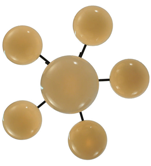 Meyda Lighting Lafayette 23" 6-Light Craftsman Brown Chandelier With White Shade Glass
