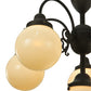 Meyda Lighting Lafayette 23" 6-Light Craftsman Brown Chandelier With White Shade Glass