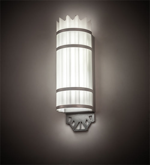 Meyda Lighting Lagoon 6" Nickel Powder Coat Deco Wall Sconce With White Statuario Idalight Shade
