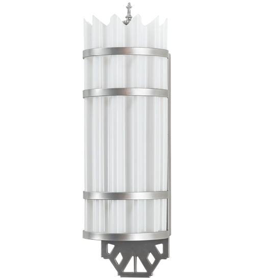 Meyda Lighting Lagoon 6" Nickel Powder Coat Deco Wall Sconce With White Statuario Idalight Shade