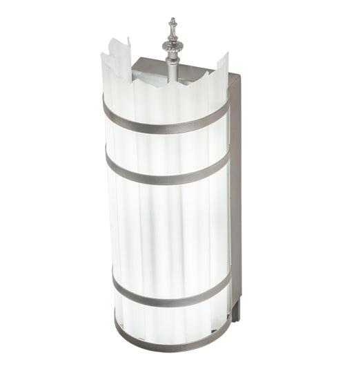 Meyda Lighting Lagoon 6" Nickel Powder Coat Deco Wall Sconce With White Statuario Idalight Shade