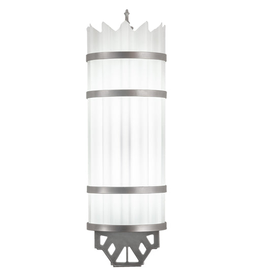 Meyda Lighting Lagoon 6" Nickel Powder Coat Deco Wall Sconce With White Statuario Idalight Shade