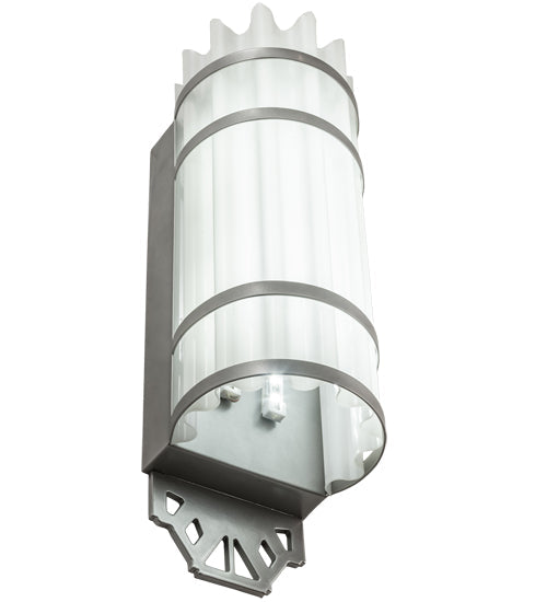 Meyda Lighting Lagoon 6" Nickel Powder Coat Deco Wall Sconce With White Statuario Idalight Shade