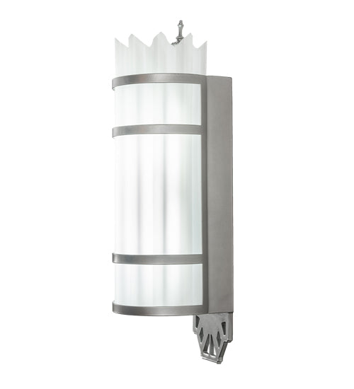 Meyda Lighting Lagoon 6" Nickel Powder Coat Deco Wall Sconce With White Statuario Idalight Shade