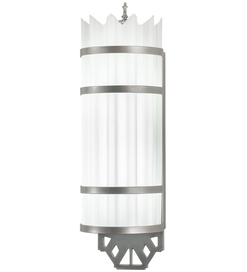 Meyda Lighting Lagoon 6" Nickel Powder Coat Deco Wall Sconce With White Statuario Idalight Shade