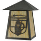 Meyda Lighting Lake Clear Lodge 11" Craftsman Brown Stein Wall Sconce With Beige Shade Glass