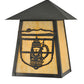 Meyda Lighting Lake Clear Lodge 11" Craftsman Brown Stein Wall Sconce With Beige Shade Glass
