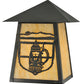 Meyda Lighting Lake Clear Lodge 11" Craftsman Brown Stein Wall Sconce With Beige Shade Glass
