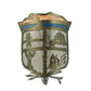 Meyda Lighting Lake Clear Lodge 15" 2-Light Antique Copper Wall Sconce With Silver Mica Orange & Blue Shade Glass