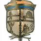 Meyda Lighting Lake Clear Lodge 15" 2-Light Antique Copper Wall Sconce With Silver Mica Orange & Blue Shade Glass