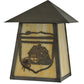 Meyda Lighting Lake Clear Lodge 9" Craftsman Brown Cabin Wall Sconce With Beige Art Shade Glass