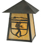Meyda Lighting Lake Clear Lodge 9" Craftsman Brown Hiker Wall Sconce With Beige Art Shade Glass