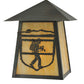 Meyda Lighting Lake Clear Lodge 9" Craftsman Brown Hiker Wall Sconce With Beige Art Shade Glass