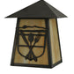 Meyda Lighting Lake Clear Lodge 9" Craftsman Brown Silverware Wall Sconce With Beige Art Shade Glass